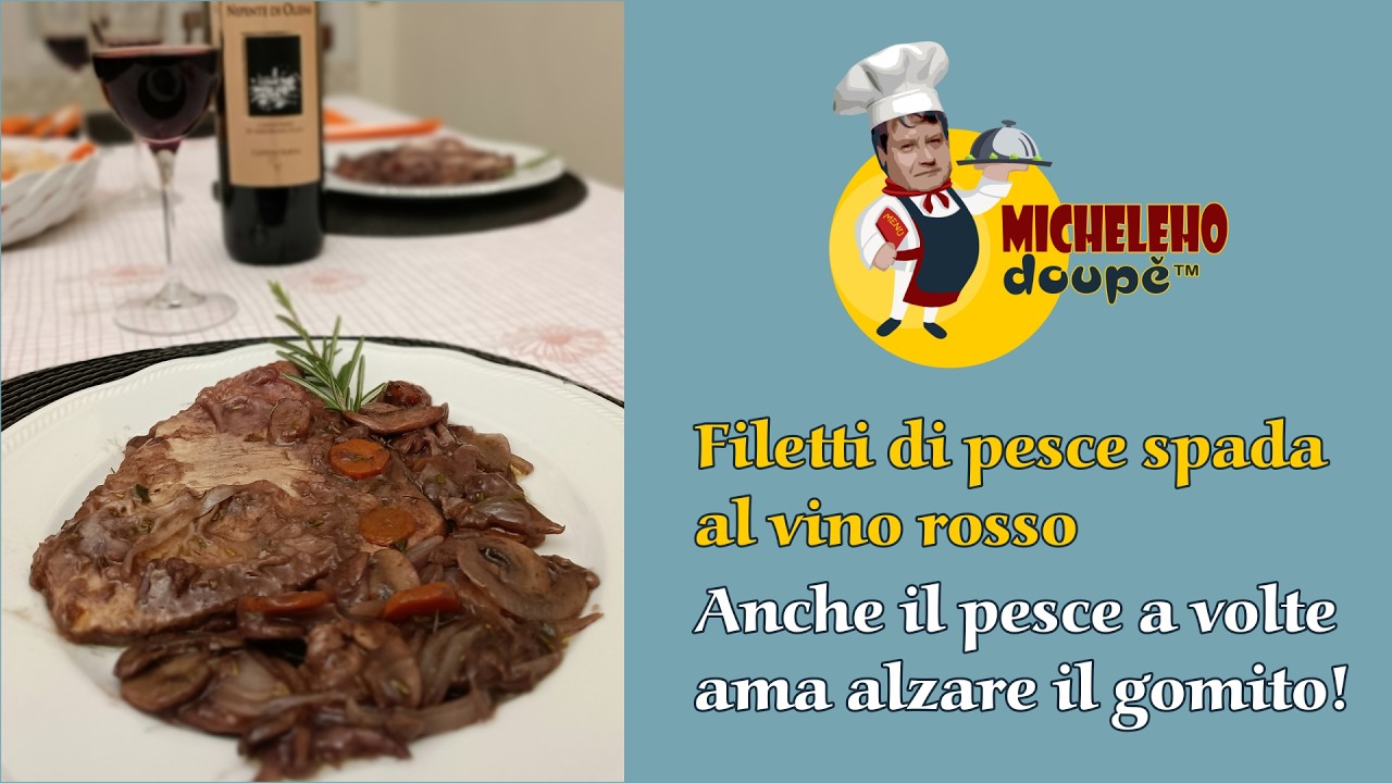 Filetti di pesce spada al vino rosso