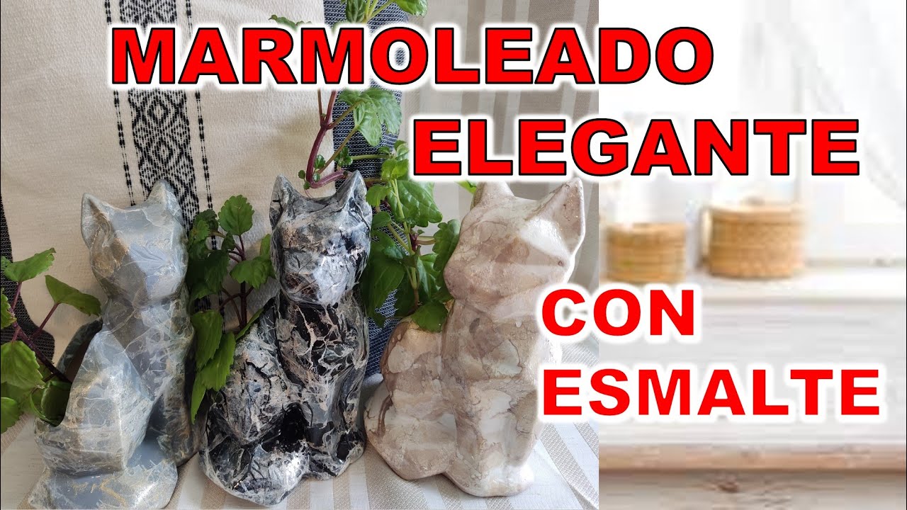 Técnica Marmoleado en Cerámica con esmalte de uñas/Manualidades para vender