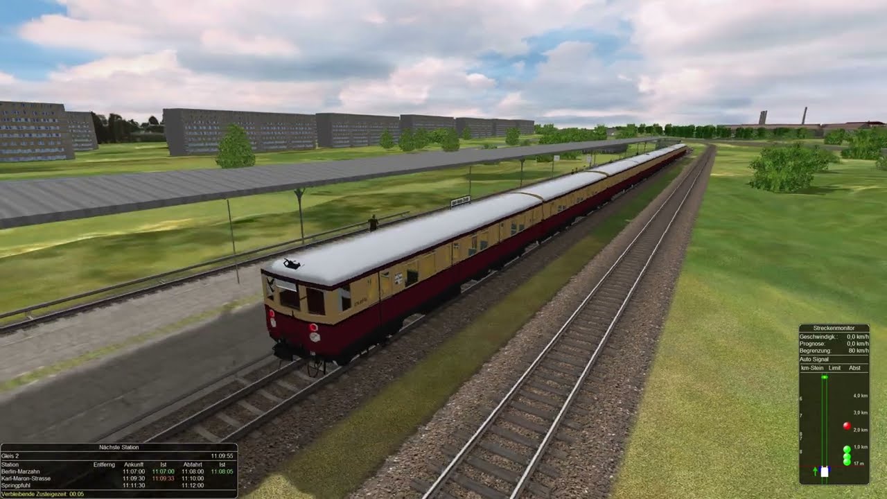 Open Rails - Pro Train 9 - Marzahn - Ostbahnhof S-Bahn Berlin BR275 [WQHD 60fps] [MSTS]