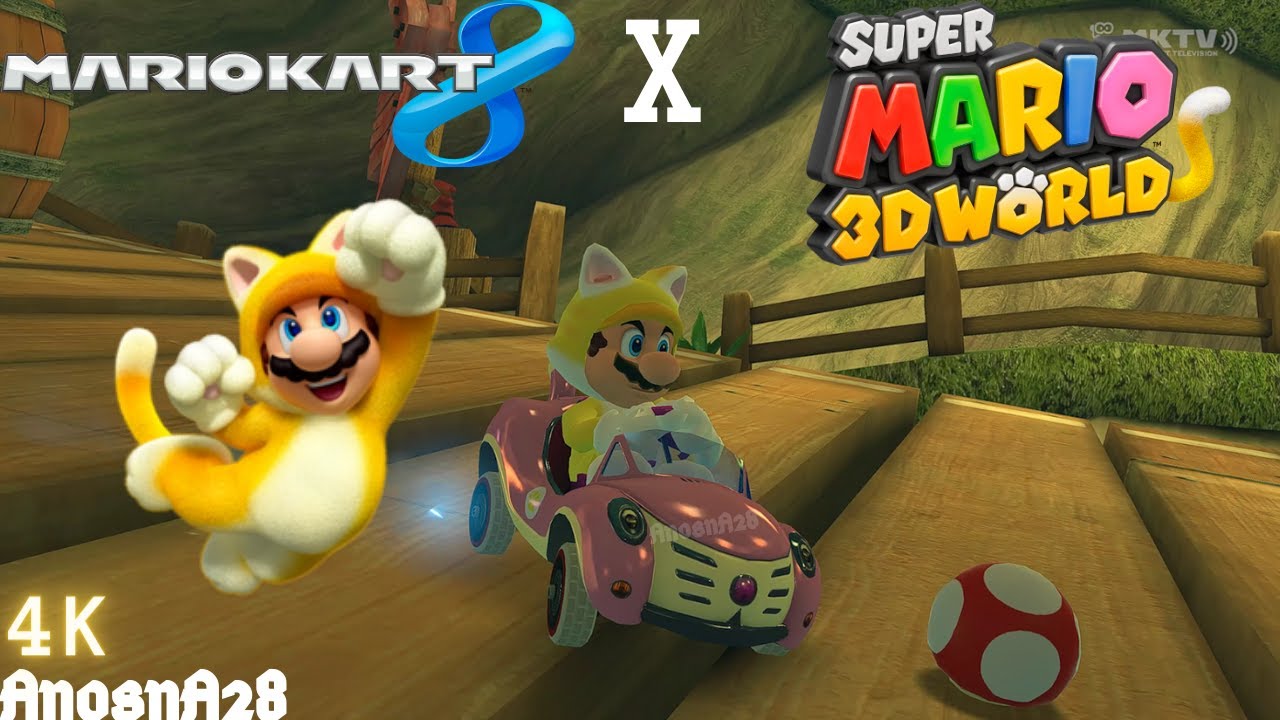 Mario kart 8: Cat Mario From Super Mario 3D World [4K]