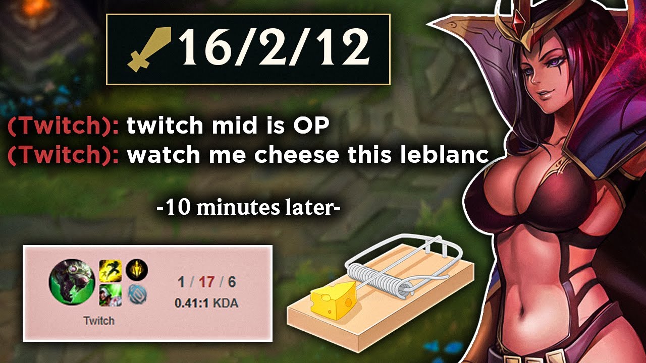 He tries to cheese me with Twitch mid... So I brought out the Leblanc mouse trap