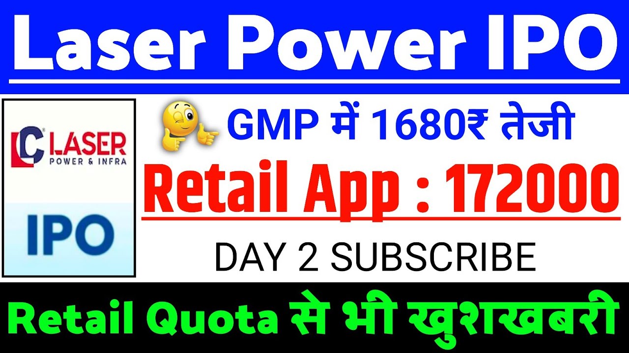 Laser Power & Infra IPO Retails बड़ी खबर| Laser Power IPO GMP status ? | Laser Power IPO Latest news