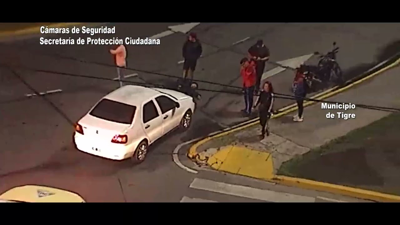El sistema de cámaras municipales registró un fuerte impacto en pleno Tigre centro