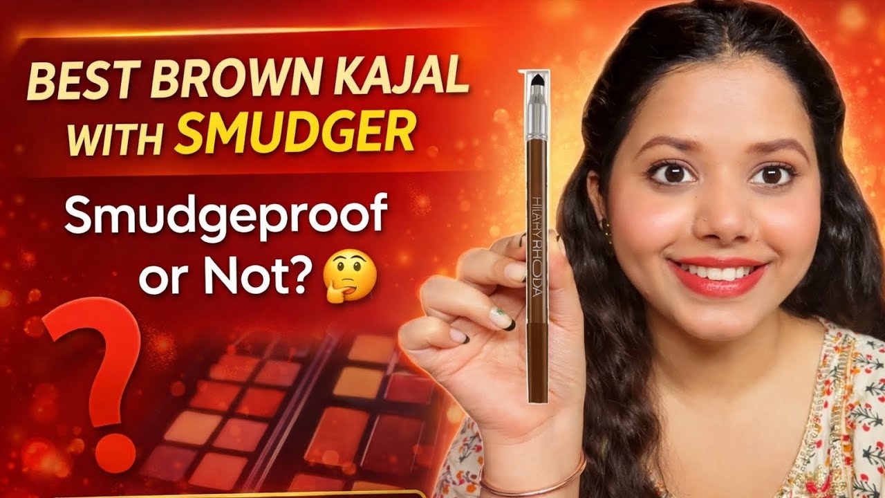 “Best Brown Kajal Under Budget? 😍 | Hillary Rhoda Brown Kajal with Smudger Review”