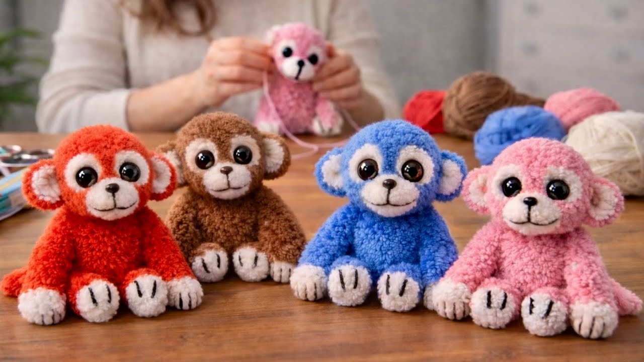 DIY Adorable Yarn Monkey | So Real & Cute! 😍🐵