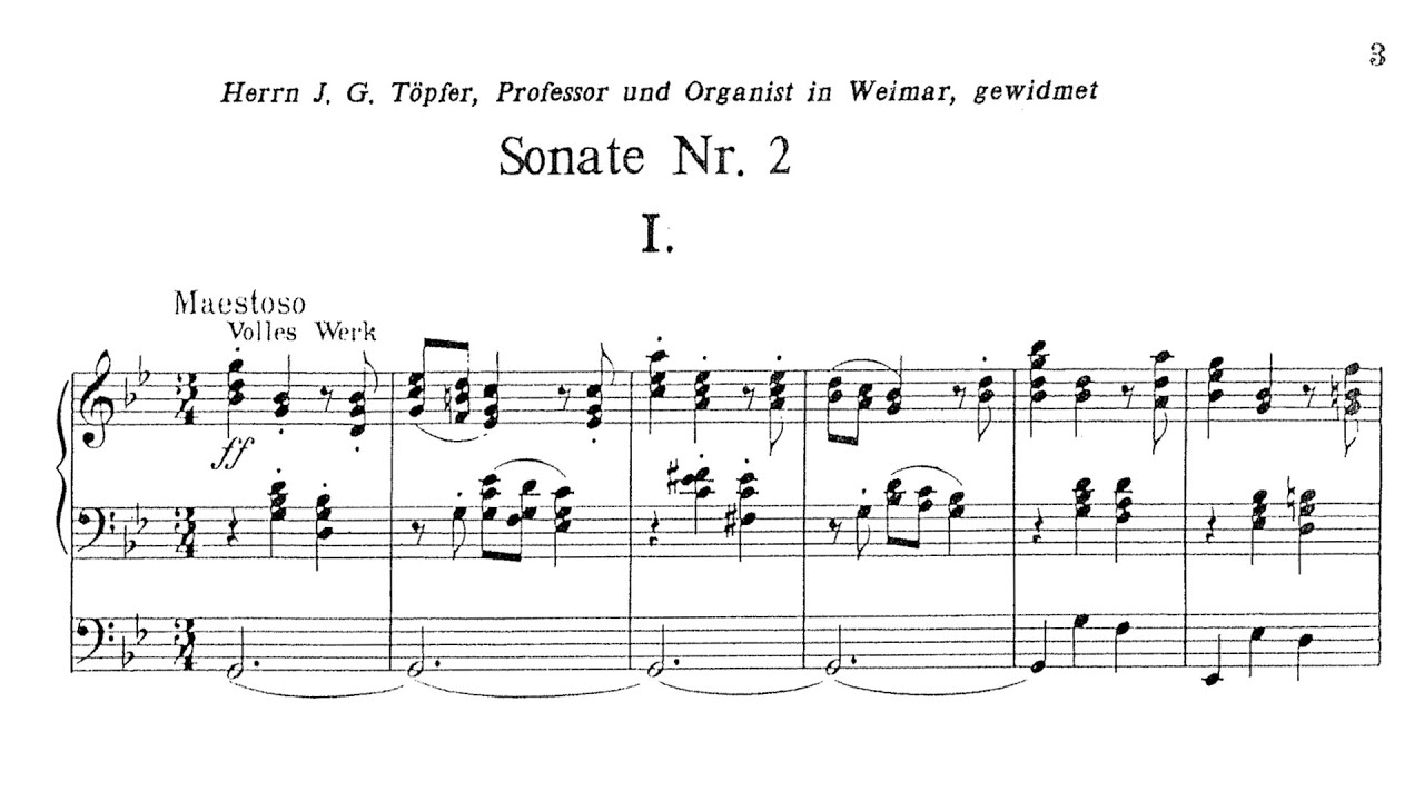Gustav Adolf Merkel - Op. 42, Organ Sonata No. 2 in G minor w/ sheet music