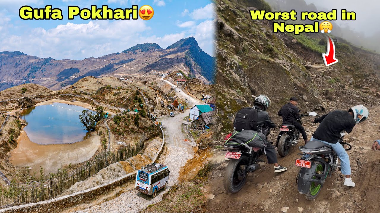 Finally gufa pokhari pugyo😍| worst road in Nepal😤