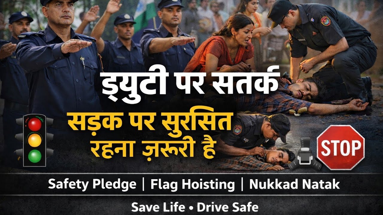 37th Road & Driving Safety Month 2026 | Safety Pledge, Flag Hoisting & Security Nukkad Natak