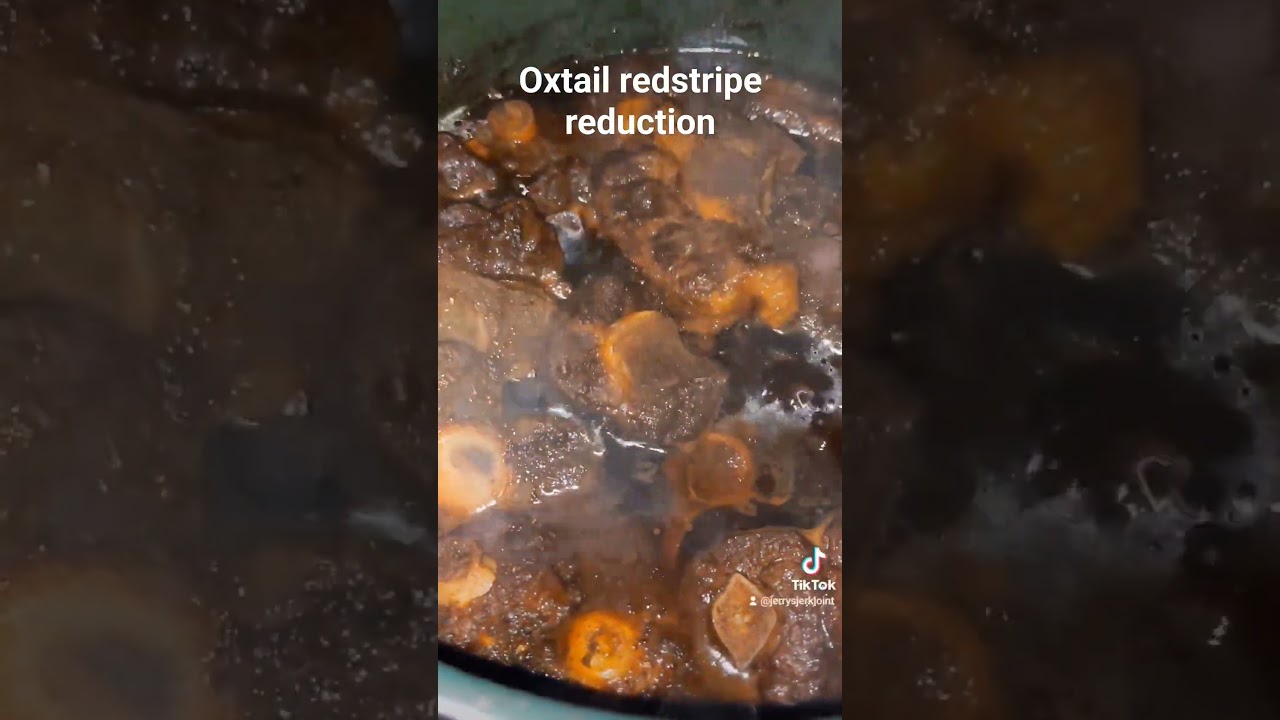 Oxtail with Red stripe reduction