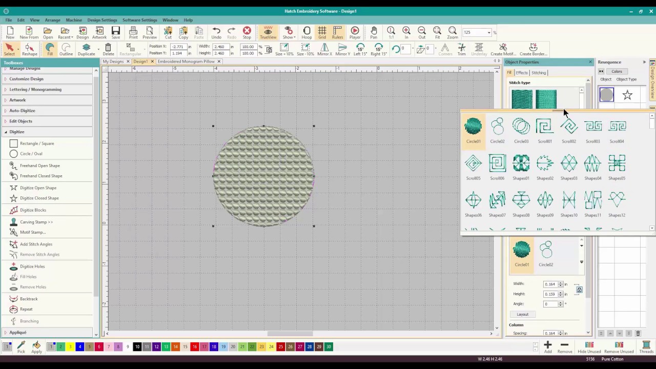 3D Warp Stitch Effects in Hatch Embroidery Digitizer
