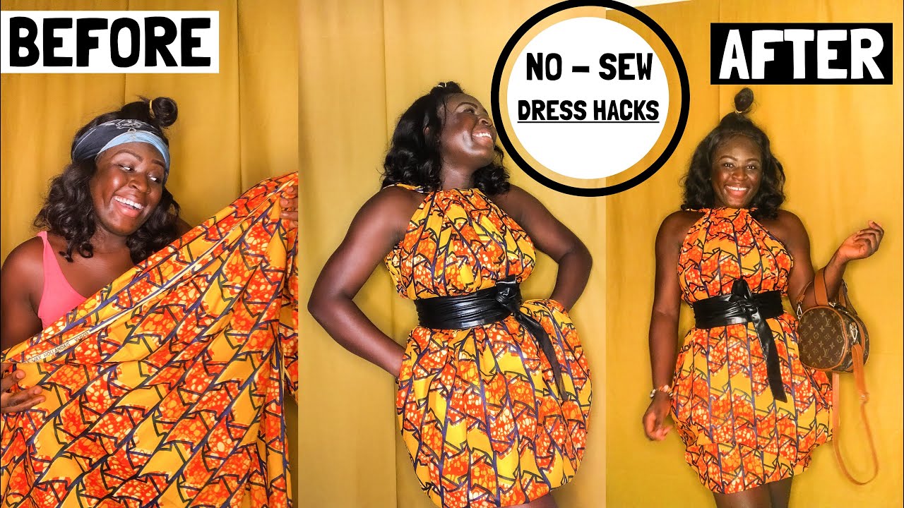 DIY NO SEW DRESS FROM SCARF (ANKARA PIECE) / CHRISTMAS ON A BUDGET | FASHION TRICKS YOU MUST KNOW