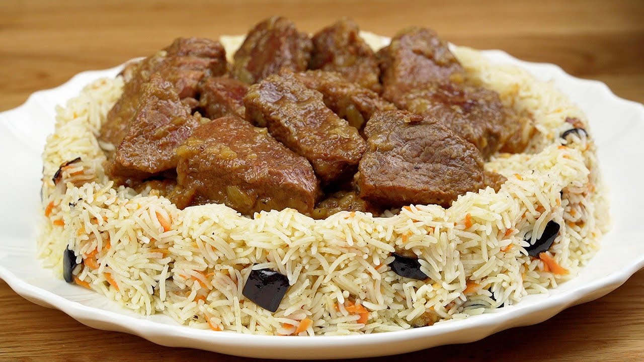 طريقة طبخ اللحم بالبصل🔥مع الارز بالجزر الاذربيجاني