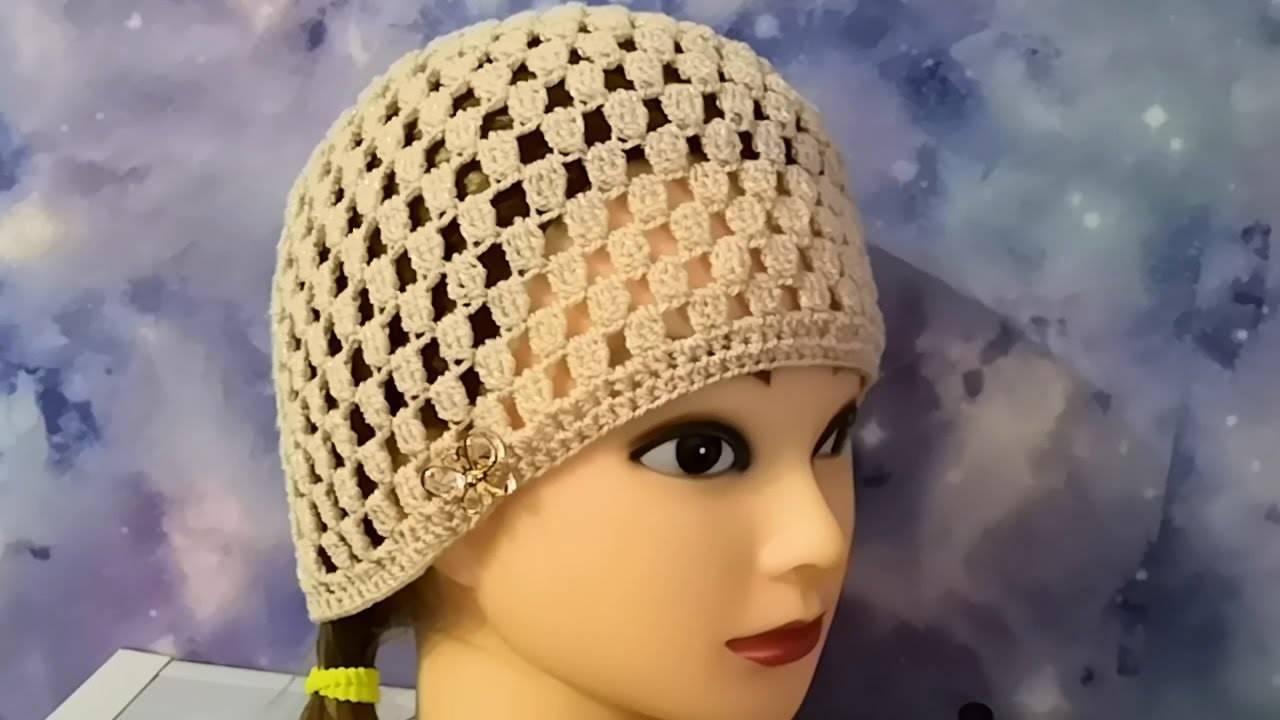 Ажурная шапочка для Церкви крючком.