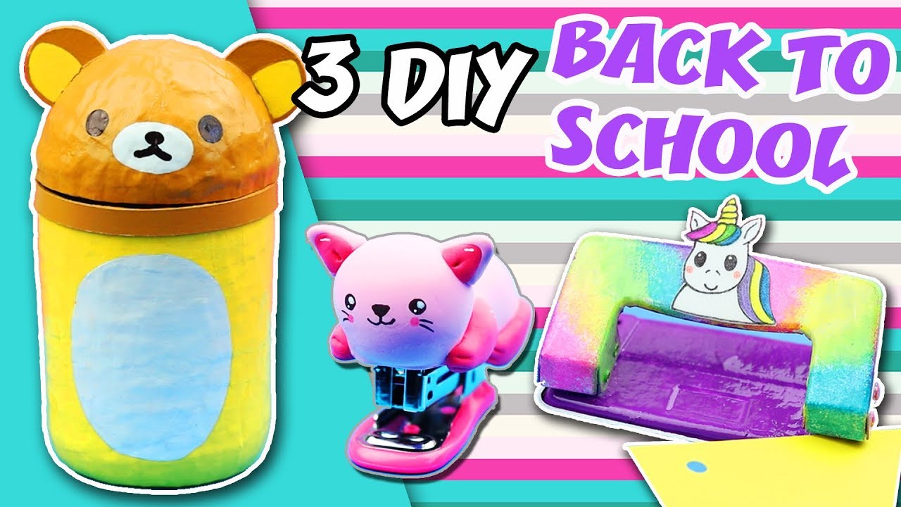 3 Easy DIY crafts for BACK TO SCHOOL SUPPLIES KAWAII | aPasos Crafts DIY