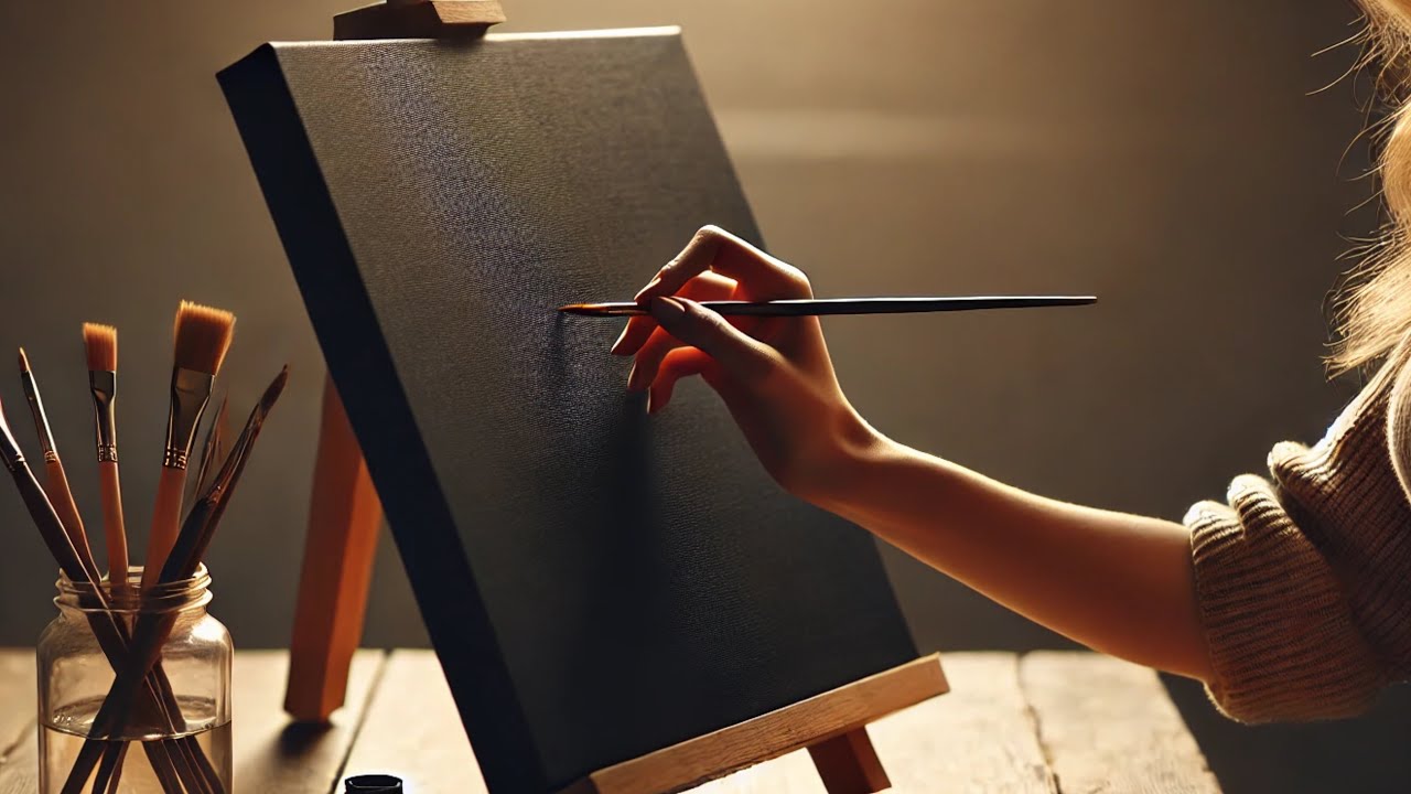 Spectacular painting on Black canvas | Acrylic painting techniques for beginners