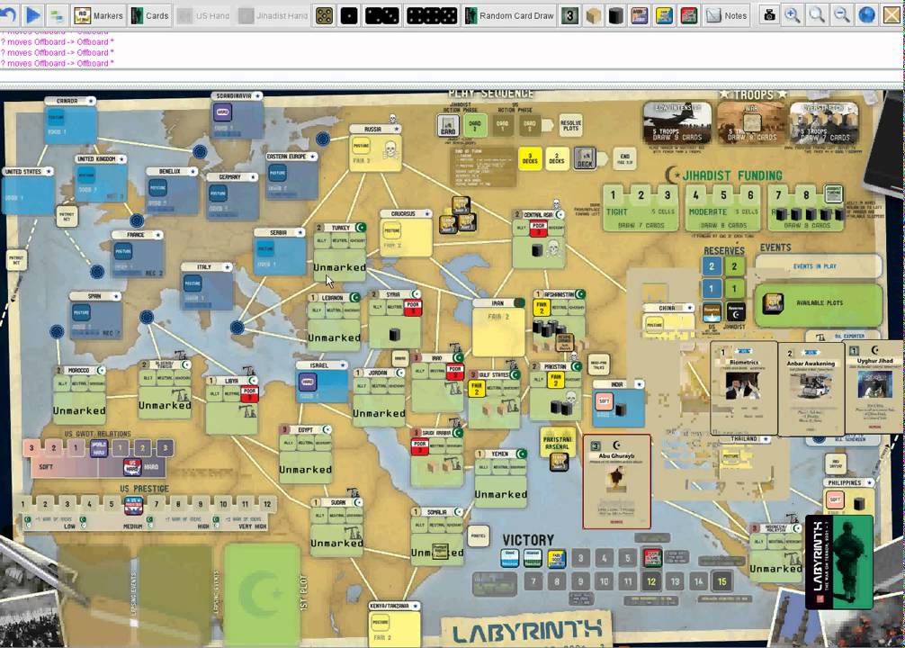 Labyrinth: The War on Terror Intro to the Board (GMT)Turn 3 Solo