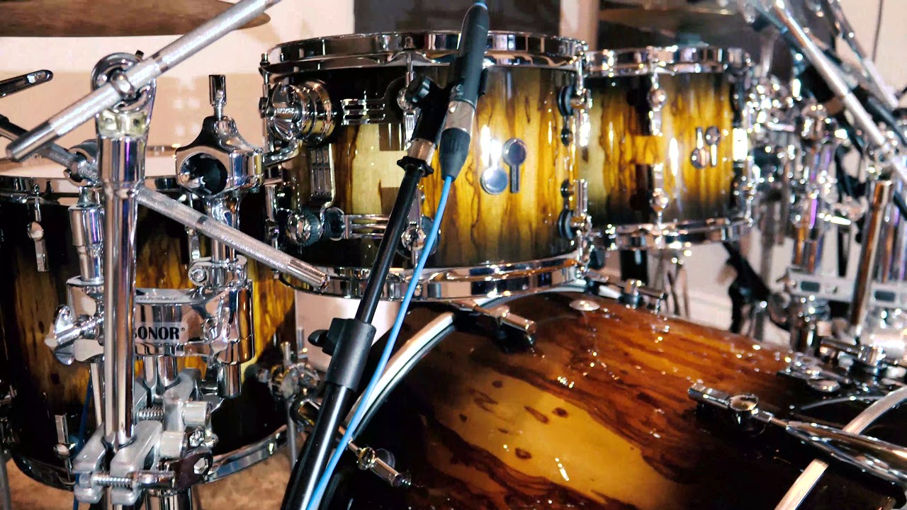 Sonor SQ2 Birch - Custom Burst Over African Marble - Time Lapse Setup with Quick Sound Demo
