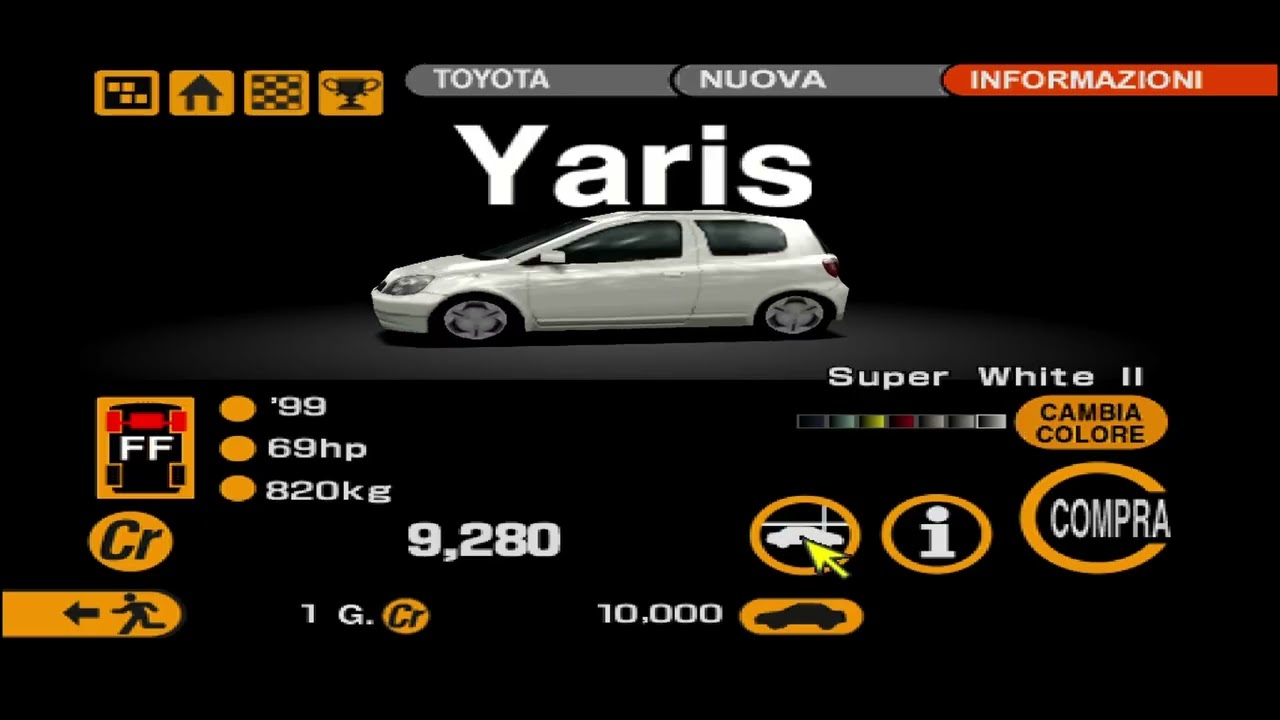statistiche delle toyota su gran turismo 2