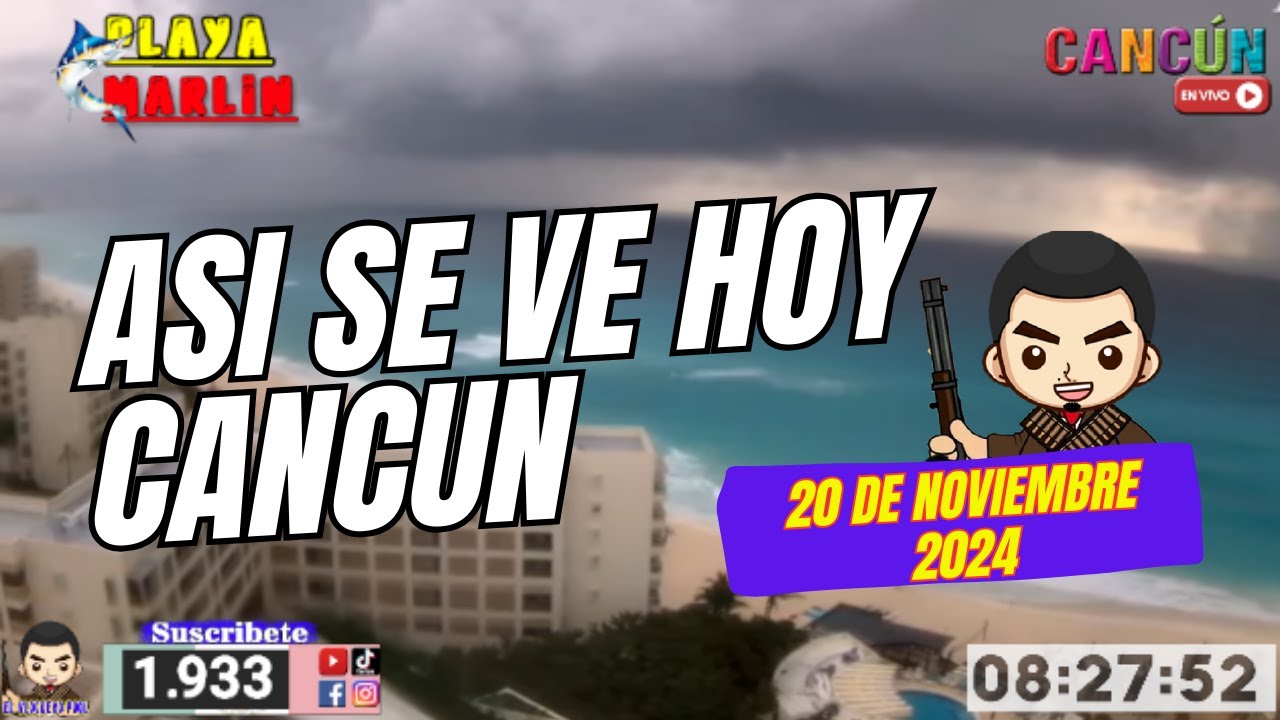 Asi Lucen Hoy  las playas de Cancun Mexico 20 de Noviembre 2024