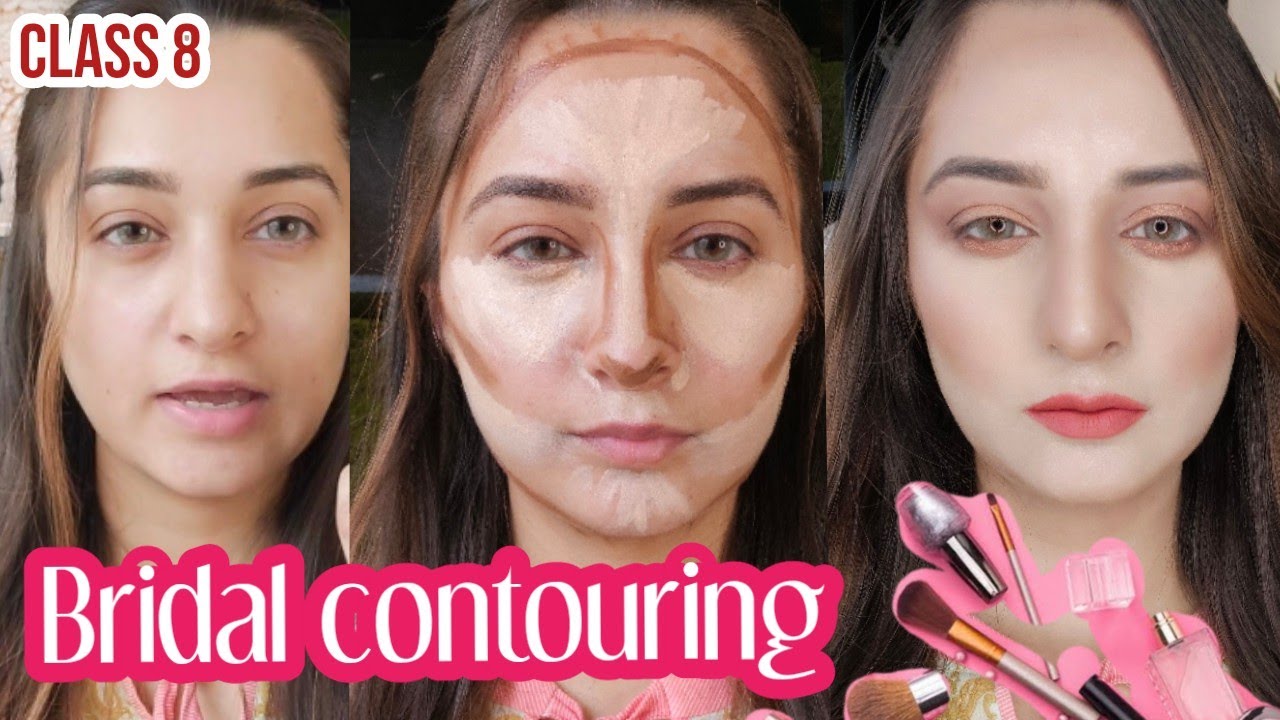 how to contour your face for beginners | bridal contouring makeup classes class 8