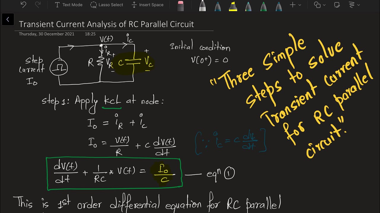 Transient Current Analysis of RC Parallel Circuit using Laplace Transform