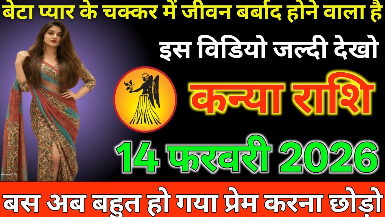 #कन्या राशि दिनांक 14 फरवरी 2026 बेटा प्यार के चक्कर में जीवन बर्बाद होने वाला है वीडियो जल्दी देखो#