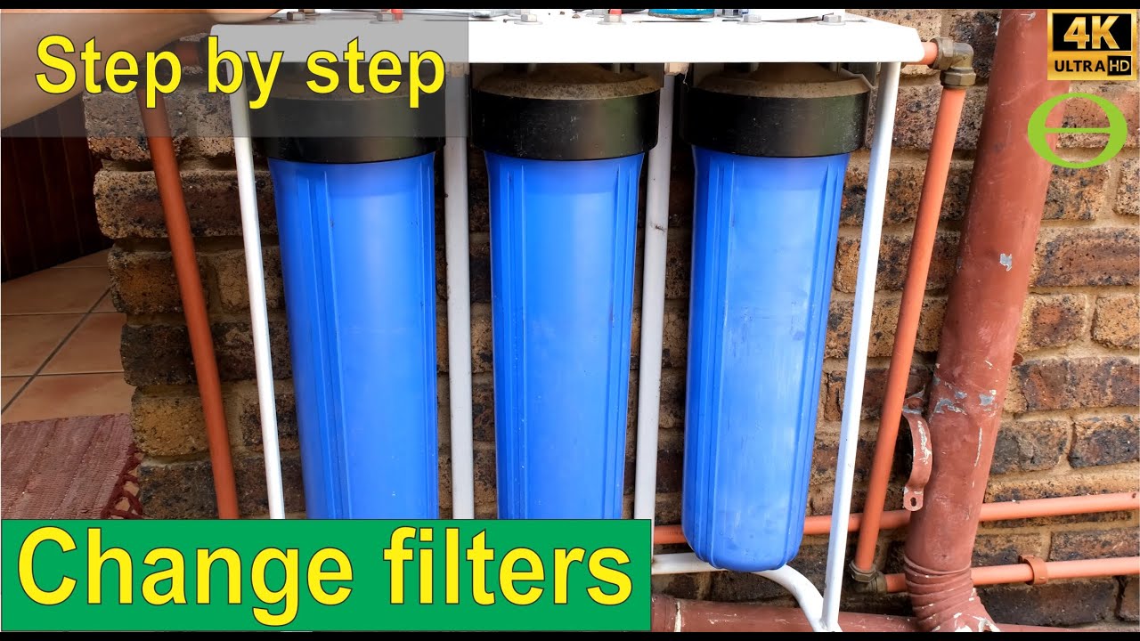 How to replace the 20 inch big blue water filters in a water filtration system