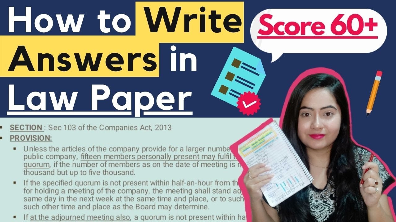 How to Write Answers in Law Exam | Law Paper Presentation Tips to Score 60+ |CA, CS, CMA 💯👍💡⏱