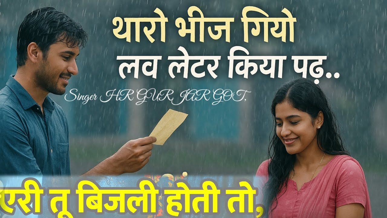 बारिश वॉयरल सॉन्ग 💥 थारो भीज गियो लव लेटर किया पढ़ती 🥀 बरसता में खा डुबती 🔥singer HR goth