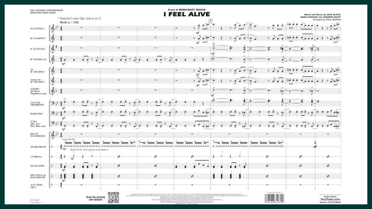 I Feel Alive (from A Minecraft Movie) | Arr. Paul Murtha