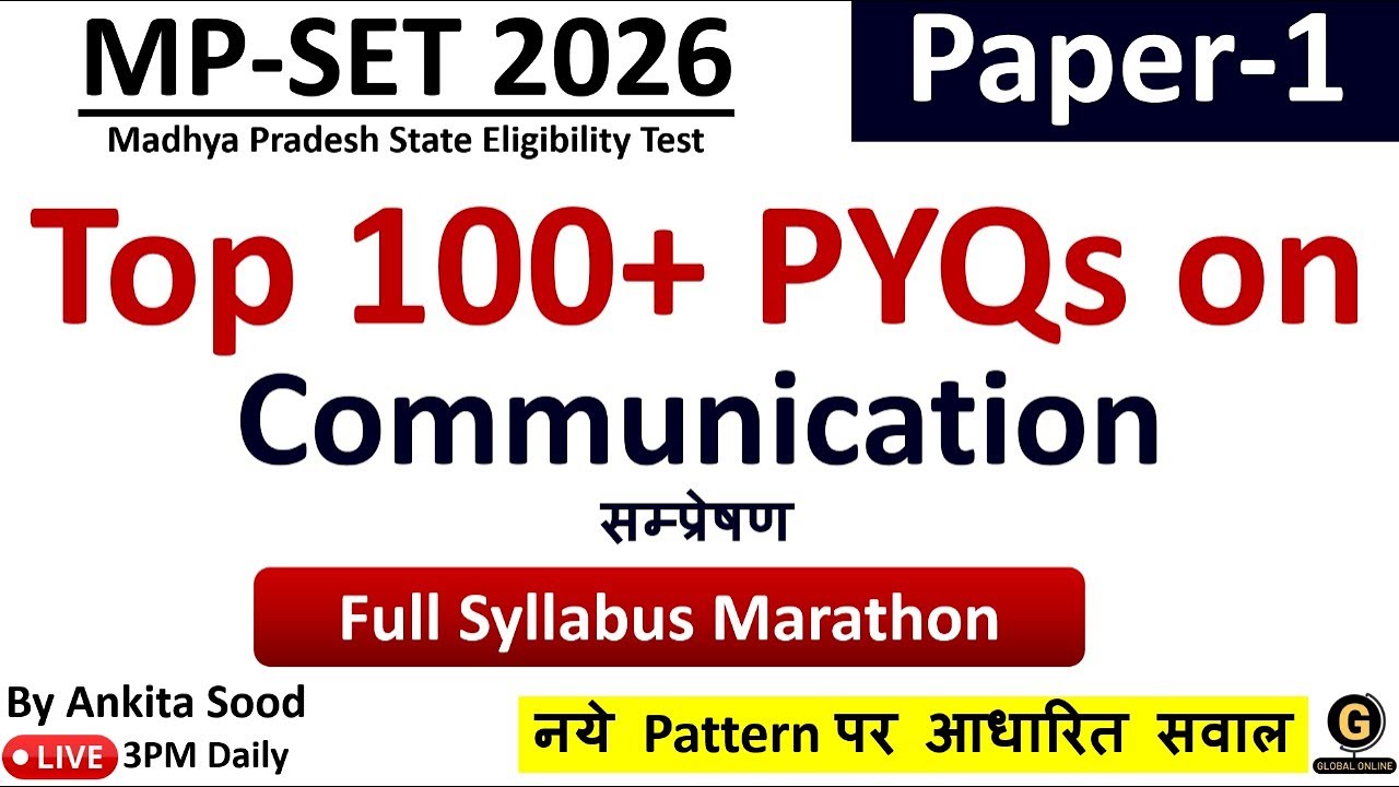 Top 100+ PYQs on Communication | MP SET 2026 Paper 1 Top MCQs | Practice Questions