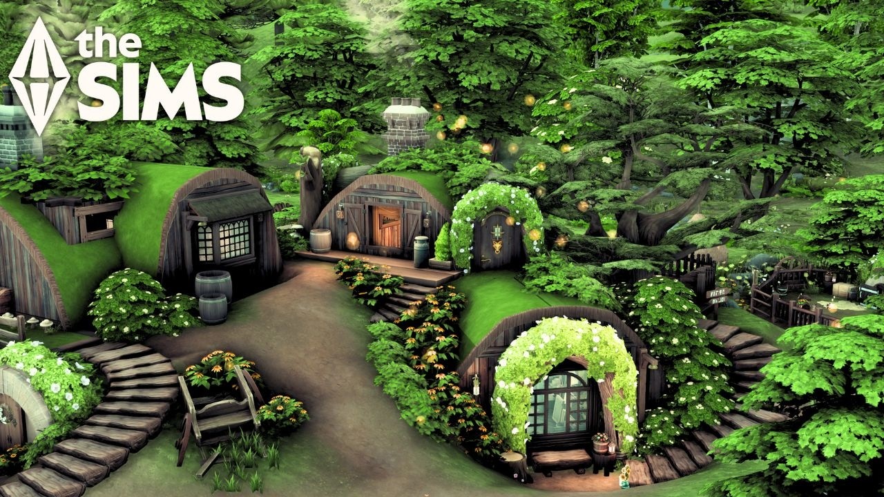 Whimsical Hobbit House 🌿The Sims 4 Speed Building Video (no CC)