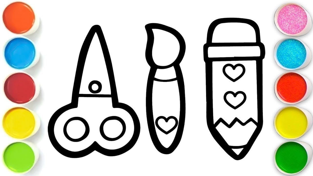 How to draw School Supply Painting & Coloring For Kids and Toddlers_ Child Art