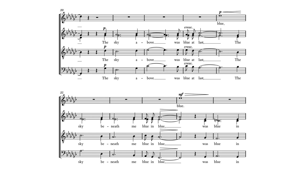Stanford: Blue Bird, 8 Part-Songs No. 3 (score video)