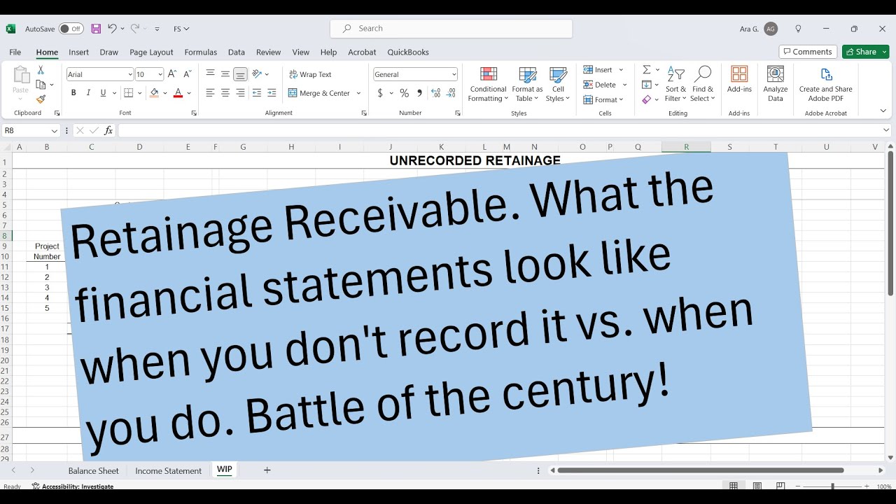 Retainage Receivable, everybody's favorite topic!
