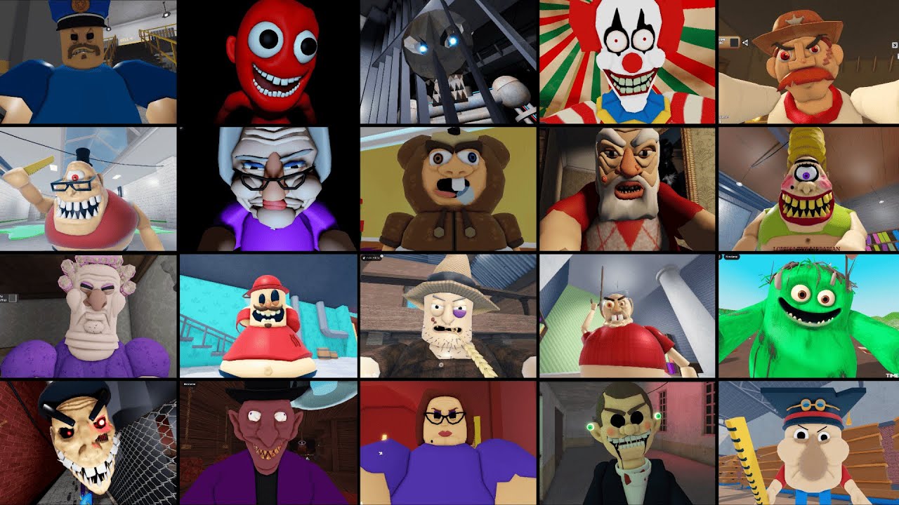 BARRY'S PRISON RUN, BETTY'S NURSERY 2, EVIL GRANDPA, BABY BEBO, ESCAPE THE PETSHOP, ROBLOX JUMPSCARE