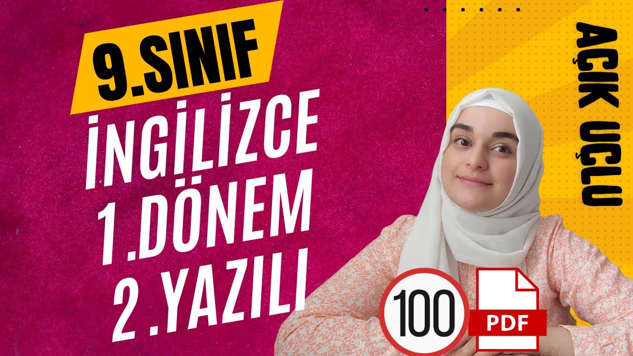 9.Sınıf İngilizce | 1.Dönem 2.Yazılı Soruları | YENİ MÜFREDAT