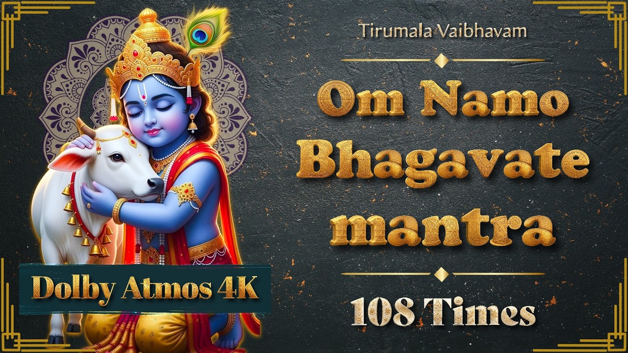 Om Namo Bhagavate Vasudevaya – 108 Times | 4K Dolby Atmos | Krishna Mantra