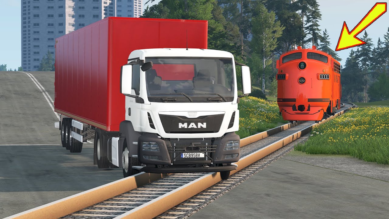 Cars vs Train Tracks - BeamNG Drive - 🔥 ULTIMATE Edition Compilation 5