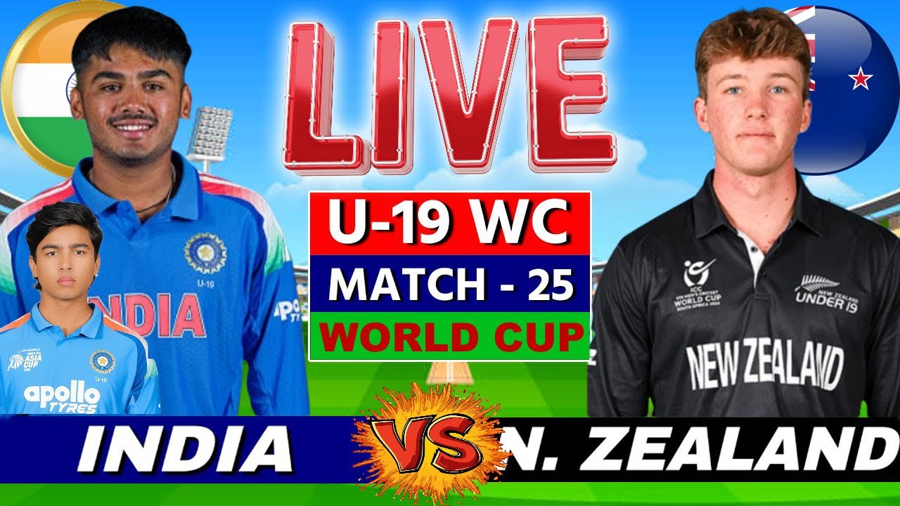 IND U19 vs NZ U19, 24th Match | ICC Under 19 World Cup 2026 - Live Cricket Match Score Commentary 2