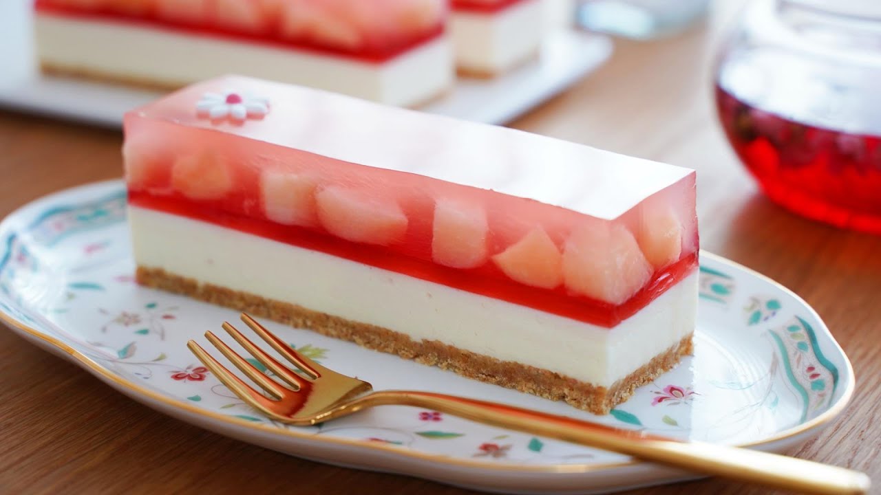Секрет желейного торта с начинкой из персиков в персиковом муссовом торте 🍑 / Персиковое желе
