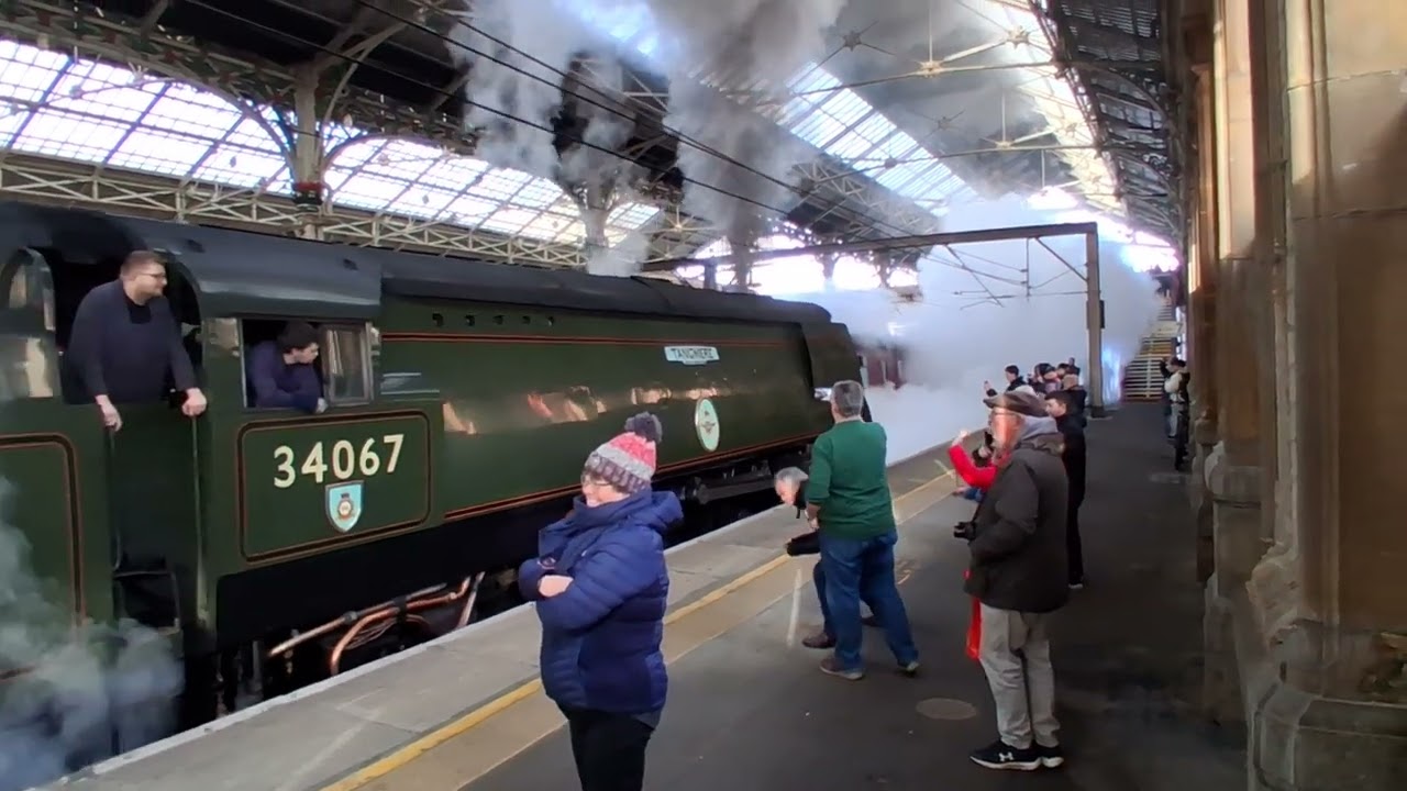 Steam Loco 34067 Tangmere Shunting at Preston | Winter Cumbrian Mountain Express | 31.01.2026