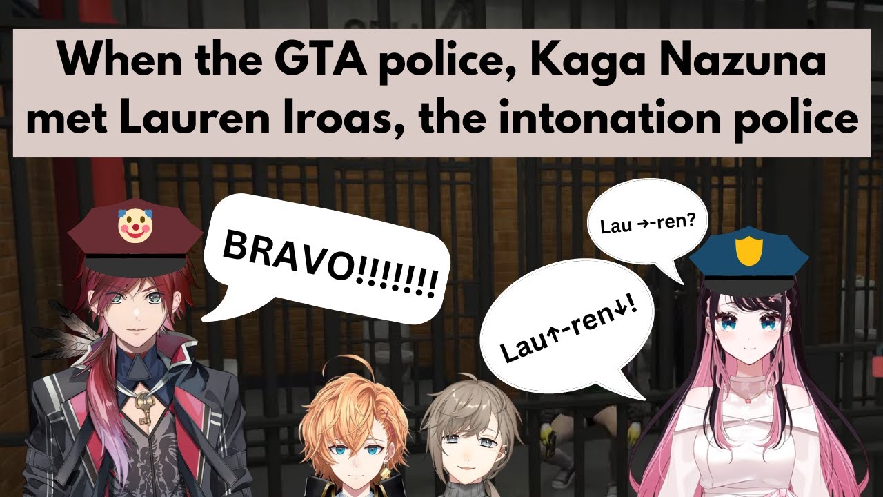 Lauren Iroas teaching Kaga Nazuna on how to pronounce his name [Lauren Iroas/ Nijisanji / VCR GTA]