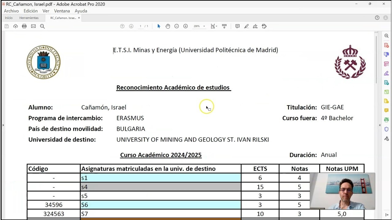 Reconocimiento de créditos tras la movilidad