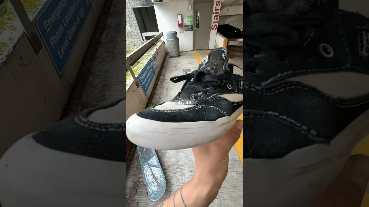 Day 44: Spamming Ollies Till Hole in Shoe #skateboard #shorts