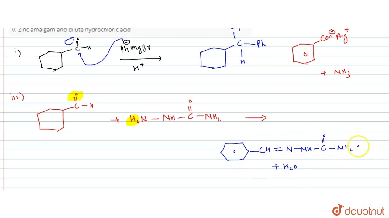 Predict the products formed when cyclohexane carbaldehyde reacts with the following reagents: i....