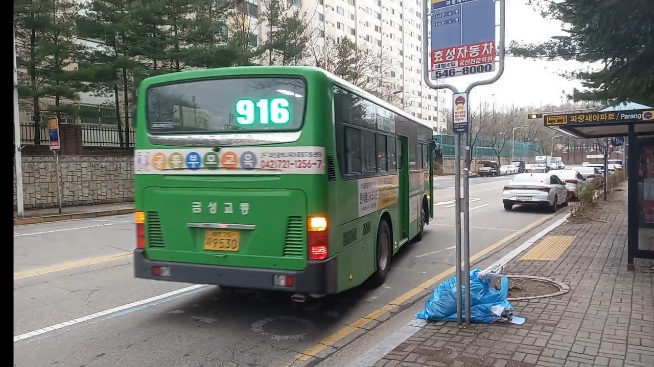 대전지선버스 916번 만년고등학교행 #주행영상 #대중교통 #여행