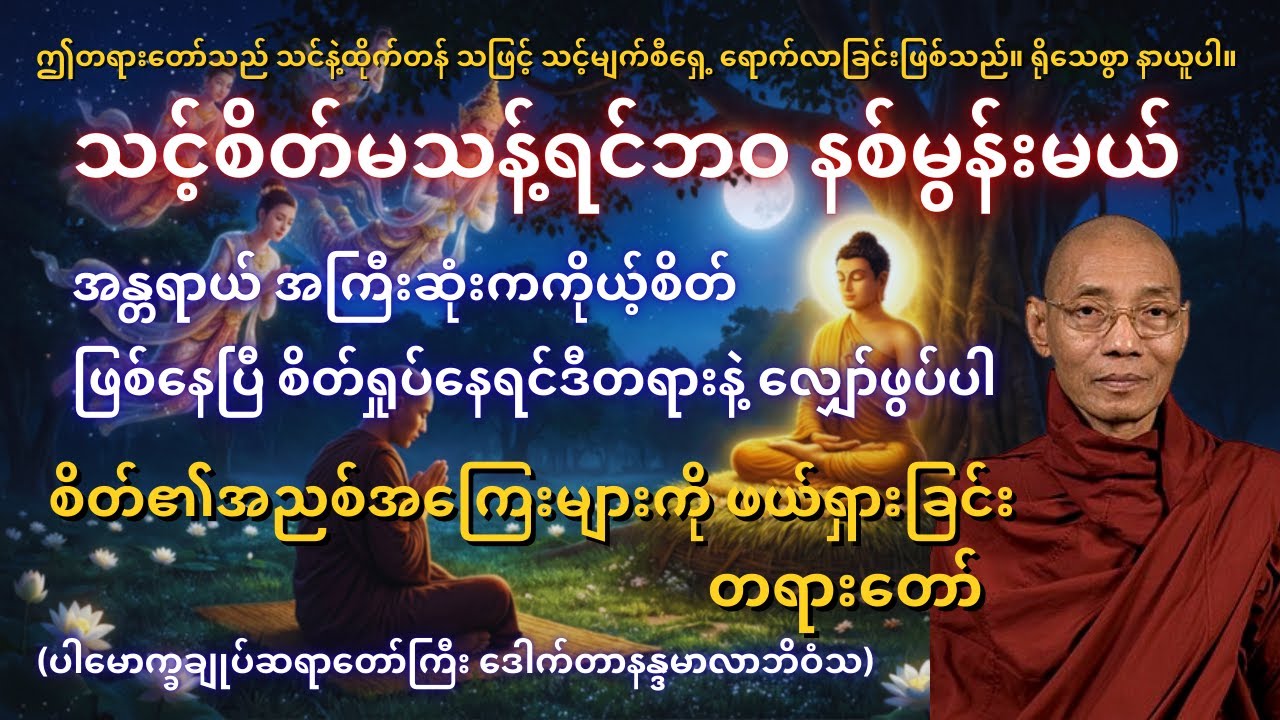 စိတ်နှလုံး သန့်ရှင်းကြည်လင်စေမည့် စိတ်၏အညစ်အကြေးများကို ဖယ်ရှားခြင်း (ပါမောက္ခချုပ်ဆရာတော်ကြီး)