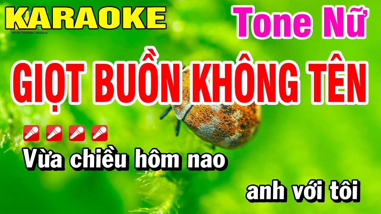 Giọt Buồn Không Tên Tone Nữ - Karaoke Nhạc Sống Hoài Phong