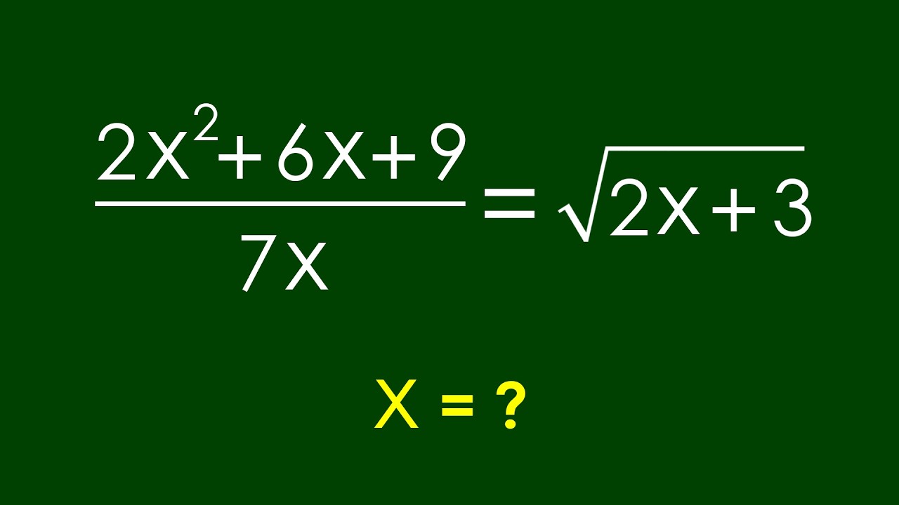 Интересная алгебраическая задача | Математическая олимпиада | Найти x=?
